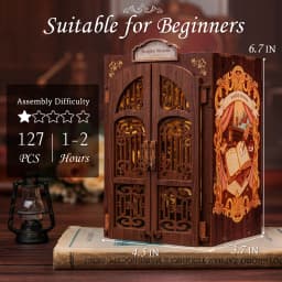 Original CUTEBEE 127pcs Bookshop Memories Book Nook Kit DIY Miniature House Dollhouse Bookstore Booknook Tiny House Bookshelf Decor Model Build DIY Craft Gifts for Adults and Teens book nook kits for adults tiny home doll house calico critters family se