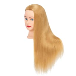 Mannequin Head 26-28" Synthetic Blonde Hair for Hairdresser Traininghead Hairdressing Training Model Manikin Cosmetology Doll Head Hair Styling Cutting Braiding with Clamp