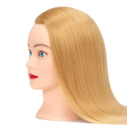 Mannequin Head 26-28" Synthetic Blonde Hair for Hairdresser Traininghead Hairdressing Training Model Manikin Cosmetology Doll Head Hair Styling Cutting Braiding with Clamp