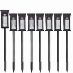 21 Inch 8 Pack Black IP65 Waterproof Solar Pathway Lights Adjustable Height Filament LED Outdoor Garden Landscape Lighting For Yard Patio Walkway Lawn Home Decor Gift Halloween Christmas