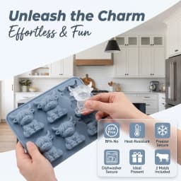 3D Highland Cow Ice Cube Mold Food Grade Silicone BPA Free Easy Release Ice Tray For Whiskey Cocktails Summer Bar Drinks Chocolate Making Kitchen Gadget