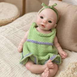 10 Inch Full Body Silicone Reborn Baby Doll Meadow Bald Realistic Lifelike Newborn Doll Collectible Toy Gift(TT)