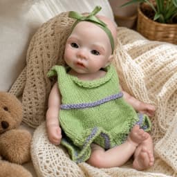 10 Inch Full Body Silicone Reborn Baby Doll Meadow Bald Realistic Lifelike Newborn Doll Collectible Toy Gift(TT)