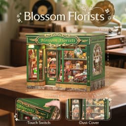 Original CUTEBEE 265pcs Blossom Florists Book Nook Kit DIY Miniature Flower House Dollhouse for Adults Booknook Tiny House Bookshelf Decor 3D Wooden Puzzle, DIY Craft Gifts for Family, Friends book nook kits for adults cute bee book nook kit
