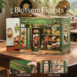Original CUTEBEE 265pcs Blossom Florists Book Nook Kit DIY Miniature Flower House Dollhouse for Adults Booknook Tiny House Bookshelf Decor 3D Wooden Puzzle, DIY Craft Gifts for Family, Friends book nook kits for adults cute bee book nook kit