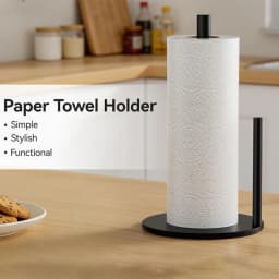 304 Stainless Steel Kitchen Roll Holder with Weighted Base Heavy-Duty Countertop Organizer, Paper Towel Holder,Space-Saving Design for Paper Towels