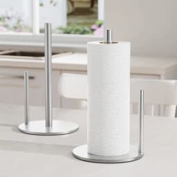 304 Stainless Steel Kitchen Roll Holder with Weighted Base Heavy-Duty Countertop Organizer, Paper Towel Holder,Space-Saving Design for Paper Towels