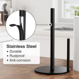 304 Stainless Steel Kitchen Roll Holder with Weighted Base Heavy-Duty Countertop Organizer, Paper Towel Holder,Space-Saving Design for Paper Towels