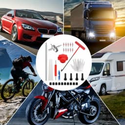 Heavy-Duty Tire Repair Kit with Valve Core Installer Portable Roadside Emergency Tire Patching Tools Suitable for Car, ATV, Puncture