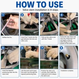 Heavy-Duty Tire Repair Kit with Valve Core Installer Portable Roadside Emergency Tire Patching Tools Suitable for Car, ATV, Puncture
