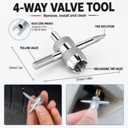 Heavy-Duty Tire Repair Kit with Valve Core Installer Portable Roadside Emergency Tire Patching Tools Suitable for Car, ATV, Puncture