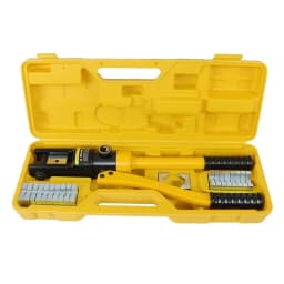 16 Ton Hydraulic Wire Crimper Tool with 11 Dies YQK-300, 180° Rotatable Head for Tight Spaces, Hardened Steel Dies Auto Release, for Welding Cables, Power Wires, and Electrical Terminals