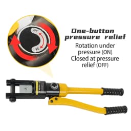 16 Ton Hydraulic Wire Crimper Tool with 11 Dies YQK-300, 180° Rotatable Head for Tight Spaces, Hardened Steel Dies Auto Release, for Welding Cables, Power Wires, and Electrical Terminals