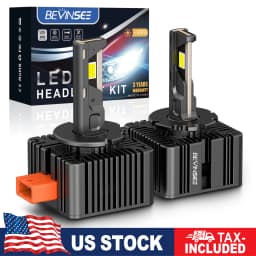 BEVINSEE D3S D3R D1S D1R D2S D2R D5S LED Headlight Bulbs Xenon HID Replacement Kit Plug&Play CANBUS 80W 8000LM 6000K White 12V
