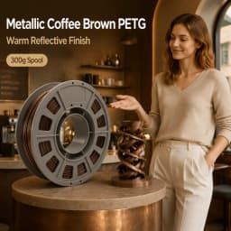 300g PETG Filament 1.75mm 3D Printer Filament Metallic Coffee Brown Shiny Glossy Finish Mini Spool Heat Resistant Easy Printing