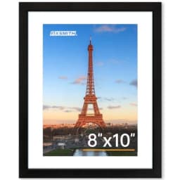 8X10 Picture Frame For Tabletop Or Wall Display, HD Plexiglass, Black, Lightweight And Shatter-Resistant, Fits 5X7 With Mat Or