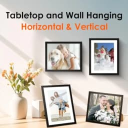 8X10 Picture Frame For Tabletop Or Wall Display, HD Plexiglass, Black, Lightweight And Shatter-Resistant, Fits 5X7 With Mat Or