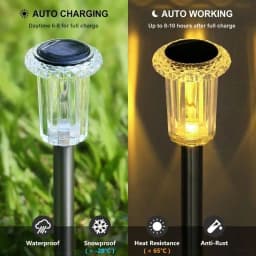 4pcs Outdoor Solar Stainless Steel Tube Garden Light, IP44 Waterproof, Compact And Practical, Diamond Pattern Solar Crystal Light Holder, Suitable For Garden, Lane, Garden Lighting Decoration (Warm Light/White Light)
