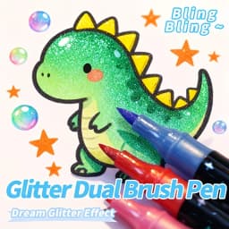 24 Colors Double Head Glitter Markers Fast Drying Fine Tip Pen Set for Scrapbooking Card Making Journaling Art Coloring