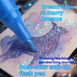 24 Colors Double Head Glitter Markers Fast Drying Fine Tip Pen Set for Scrapbooking Card Making Journaling Art Coloring