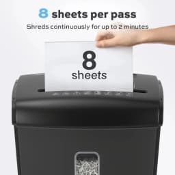 Deli 8-Sheet Micro Cut Shredder P5 Security Level 4 Gal Wastebasket with Handle Transparent Window for Home Office Credit Card