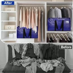 6‑Pack Heavy‑Duty Moving Bags, Extra‑Large Storage Totes with Zippers & Reinforced Sturdy Handles, Space‑Saving Packing Bags for Moving, Storage & Travel, Blue, College Dorm Essentials