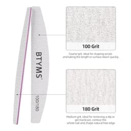 25Pcs 100/180 Grit Nail File and Buffer Professional Double-Sided Emery Boards for Acrylic, Gel and Natural Nails
