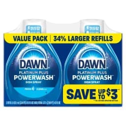 Dish Soap Spray Refill Fresh Scent 16 oz Grease Cleaning Suds for Everyday Kitchen Dishes No Soak Needed
