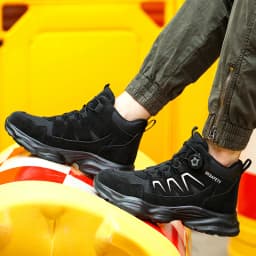 Lightweight Comfortable Steel Toe Sneakers for Women Men Full Sizes Impact Resistant Work Shoes All Seasons Industrial Safety Shoes Wear Resistant Durable Construction Footwear Perfect for Long Work Days Great Labor Day Gift