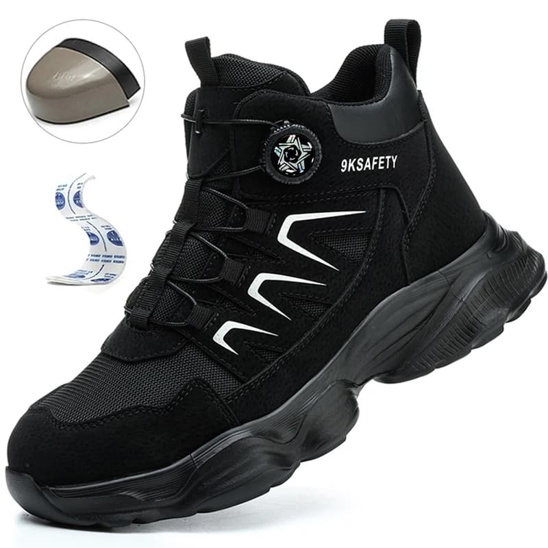 Lightweight Comfortable Steel Toe Sneakers for Women Men Full Sizes Impact Resistant Work Shoes All Seasons Industrial Safety Shoes Wear Resistant Durable Construction Footwear Perfect for Long Work Days Great Labor Day Gift