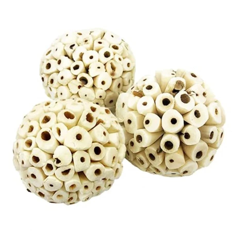 Foraging Balls For Small Pets, White Soft Shred Material, 2-Inch Size, Promotes Natural Chewing And Foraging Behavior