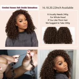 Chocolate Brown Kinky Curly Crochet Human Hair Extension Invisible Knots Pre Separated Water Wave Feather Crochet Braids Hair Deep Wave Hair Bundles