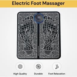 EMS Foot Massager Mat TENS & PMS Foot Stimulator – Electric Muscle Stimulator, Adjustable Intensity, Lightweight Design for Home, Travel, and Office Use, Rechargeable Leg Reshaping Muscle Pain Relax Massage Mat W-6 Modes 9 Intensity Levels