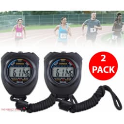 2PCS SET Digital Stopwatch Sports Counter Chronograph Date Timer Odometer Watch,Handheld sports stopwatch, waterproof digital display, chronograph, counting timer, fitness timer