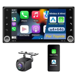 Android 13 Player Dual Knob Car Radio Stereo GPS Navigation with CarPlay/Android Auto 7 Inch Bluetooth Player Compatible for 4Runner 2003-2009 Allion 2001-Onwards Alphard 2002-2015