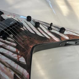 Factory Custom V-Shaped Electric Guitar with Splatter Finish, 24-Fret Dual Pickups, Metal Rock Performance Exotic Electric Guitar