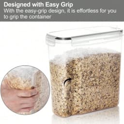4 Pack Airtight Cereal Dry Food Storage Containers Kitchen Pantry for Flour Sugar Rice Nuts Snacks 4L