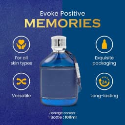 Men Dumont Nitro Blue Pour Homme Eau De Parfum 100ml, Premium Blue Leather Wrapped Bottle, Long‑Lasting Fresh Woody Aquatic Scent For Daily Wear & Gifting