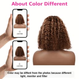 TIMOPOL 200% Density Brazilian Short Bob Wig, 13x4 Lace Frontal Human Hair Wig, P4/27 Highlight Jerry Curly Texture, Pre‑Plucked Hairline for Women