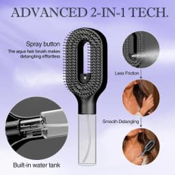 3Pcs Multi‑function Hair Styling Comb Kit Spray Detangler Brush Scalp Massage Cushion Brush Afro Hair Pick for Men Women