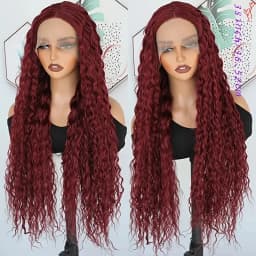 TIMOPOL 180% Density Glueless Jerry Curly Human Hair Wig, Women’s 13x4 HD Transparent Lace Frontal, Rich 99J Burgundy Wine‑Red Tone, Pre‑Plucked Hairline