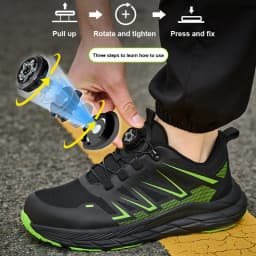 All Seasons Black Steel Toe Sneakers for Women Men, Full Sizes Impact Resistant Steel Toe Cap Work Shoes, Lightweight Comfortable Industrial Safety Shoes, Wear Resistant Durable Construction Footwear, Perfect Labor Day & Father’s Day Gift