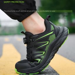 All Seasons Black Steel Toe Sneakers for Women Men, Full Sizes Impact Resistant Steel Toe Cap Work Shoes, Lightweight Comfortable Industrial Safety Shoes, Wear Resistant Durable Construction Footwear, Perfect Labor Day & Father’s Day Gift