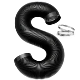 4 Inch X 16 Ft Aluminum Foil Insulated Flexible Duct, Dryer Vent Hose for HVAC Ventilation & Duct Fan Systems, Includes 2 Clamps