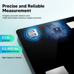 Arboleaf Smart Body Fat Scale 400lb, Digital Bathroom Weight Scale with 14 Body Metrics, 5.3' LED Display, APP Sync, 11.8' Large Platform