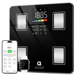 Arboleaf Smart Body Fat Scale 400lb, Digital Bathroom Weight Scale with 14 Body Metrics, 5.3' LED Display, APP Sync, 11.8' Large Platform