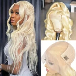 613 Blonde Deep Wave Human Hair Lace Front Wigs 200 & 250 Density 13x4 13x6 HD Lace Frontal Wigs Pre Plucked Natural Hairline Brazilian Remy Human Hair Ponytail Compatible Lace Wigs Ready To Wear Fashion Hairstyle For Women Party Work Daily Styling