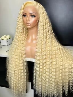 613 Blonde Deep Wave Human Hair Lace Front Wigs 200 & 250 Density 13x4 13x6 HD Lace Frontal Wigs Pre Plucked Natural Hairline Brazilian Remy Human Hair Ponytail Compatible Lace Wigs Ready To Wear Fashion Hairstyle For Women Party Work Daily Styling