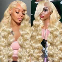 613 Blonde Deep Wave Human Hair Lace Front Wigs 200 & 250 Density 13x4 13x6 HD Lace Frontal Wigs Pre Plucked Natural Hairline Brazilian Remy Human Hair Ponytail Compatible Lace Wigs Ready To Wear Fashion Hairstyle For Women Party Work Daily Styling