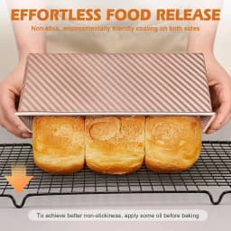 `Professional Pullman Loaf Pan Set, Carbon Steel Non-Stick Bread Mold with Sliding Lid and Baking Tools for Homemade Toast`